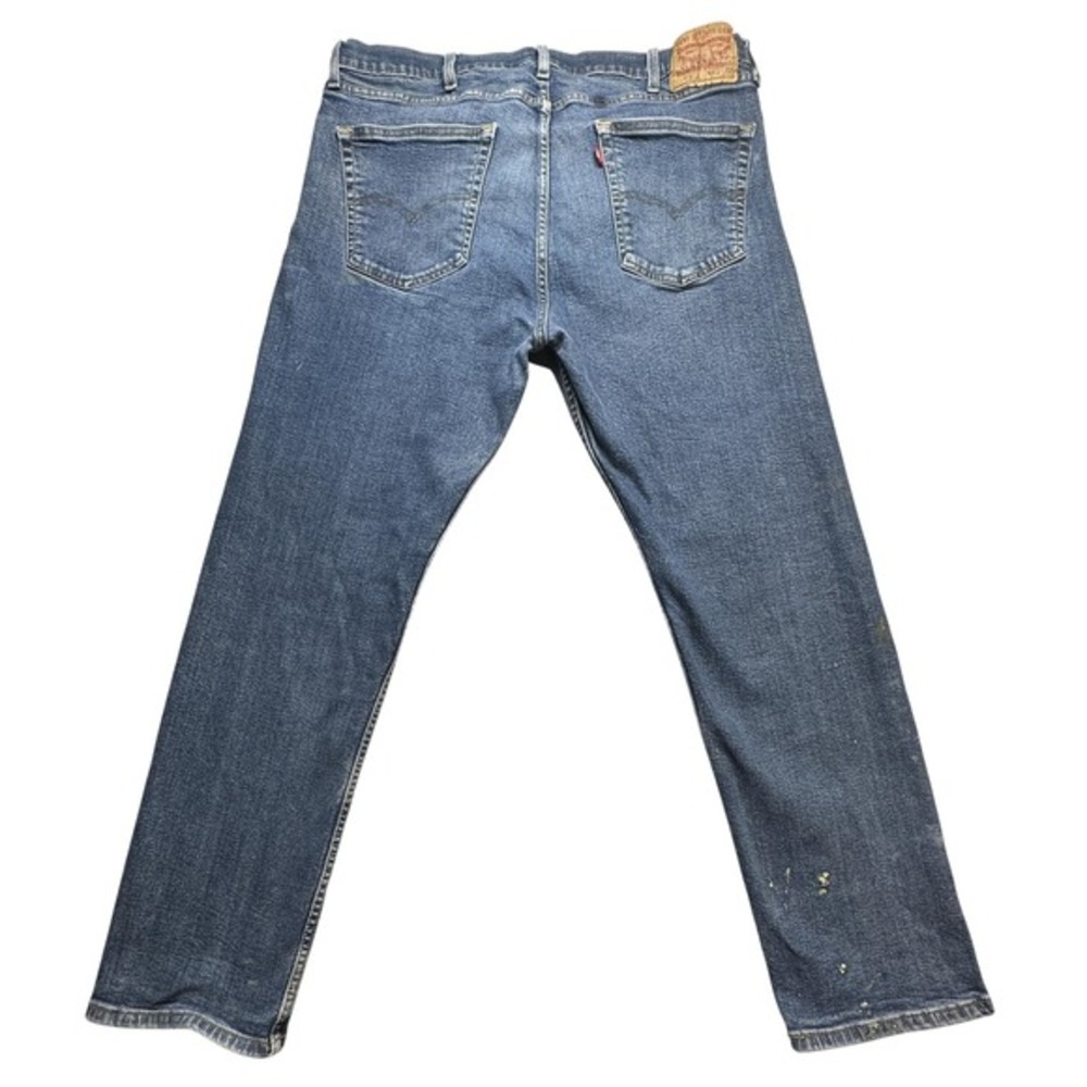 Levis 505 Jeans Mens 40x32 (38x29) Medium Blue Straight Leg Denim Distressed‎